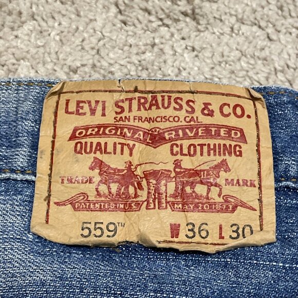 VTG Y2K Levis 559 Jeans Mens 36x30 Light Wash Relaxed Trademak Tab Skater Grunge - Picture 11 of 11